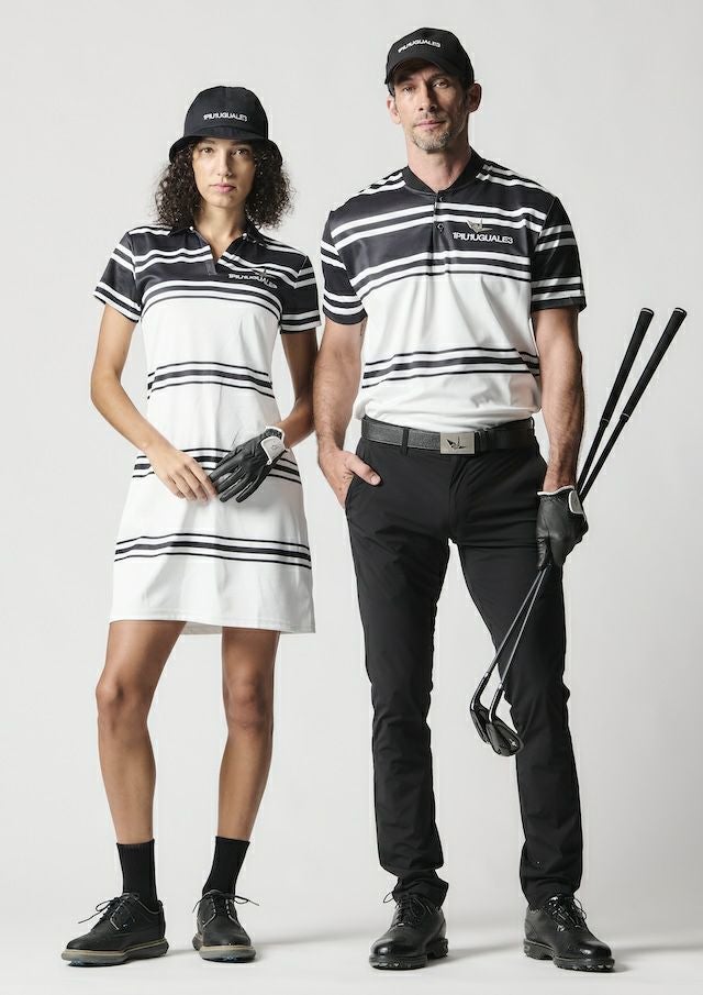 LADIES' 113 GOLF S/S ONE PIECE BORDER |1PIU1UGUALE3(ウノ ピゥ ウノ