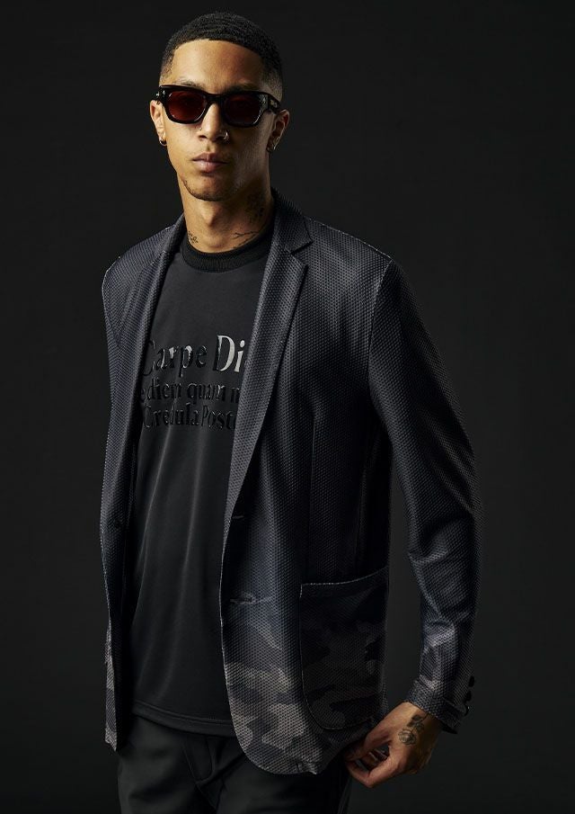 113 SPORT 2B NARROW CAMO JACKET |1PIU1UGUALE3(ウノ ピゥ ウノ